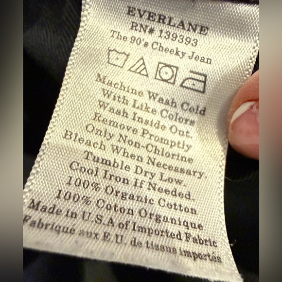 Everlane 90s Cheeky Jean Size 25 Ankle Black Organic Cotton Straight Leg Denim - Picture 13 of 16